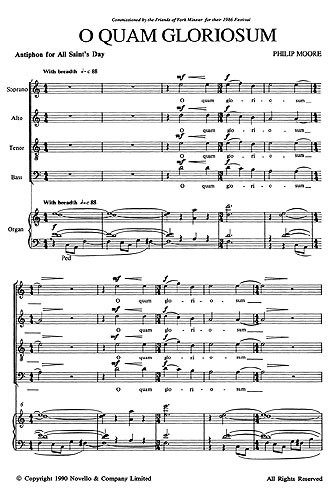 Philip Moore: O Quam Gloriosum (SATB)