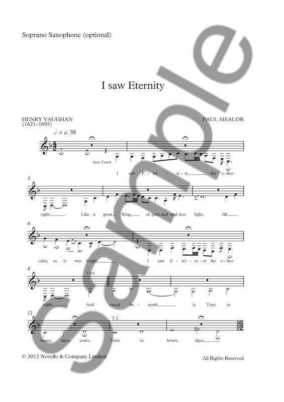 Paul Mealor: I Saw Eternity (Vocal Score)