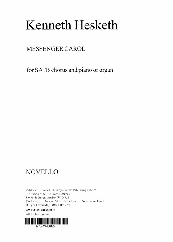 Kenneth Hesketh: Messenger Carol (SATB)