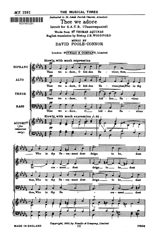 David Poole-Connor: Thee We Adore