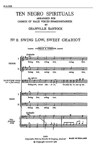 Granville Bantock: Swing Low, Sweet Chariot (No.2 From 'Ten Negro Spirituals')
