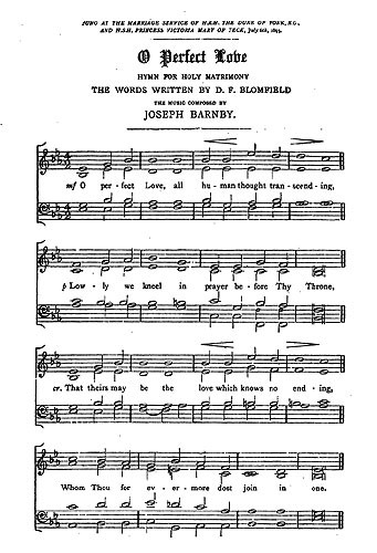 Sir Joseph Barnby: O Perfect Love Satb/Organ (Wedding Hymn)