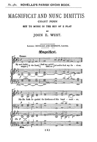 John E. West: Magnificat And Nunc Dimittis In E Flat (Unison)