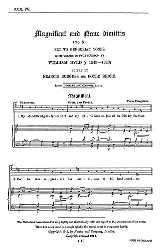 William Byrd: Magnificat And Nunc Dimittis