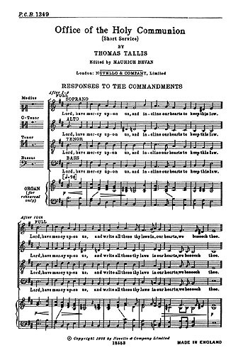 Tallis Office Of The Holy Communion SATB