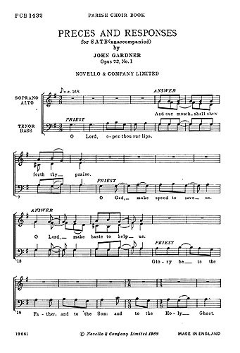 John Gardner: Preces And Responses Satb Unaccompanied