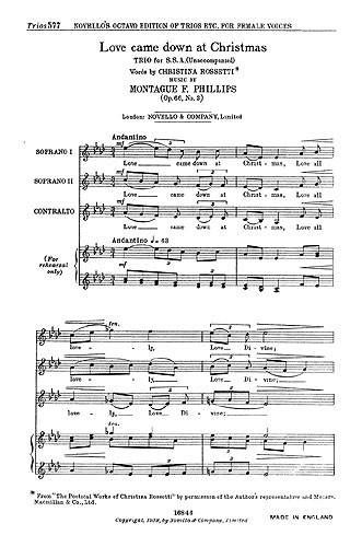 Montague Phillips: Love Came Down At Christmas (Vocal Score)