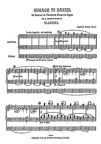 Sigfrid Karg-Elert: Homage To Handel (54 Variations For Organ)