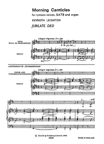 Kenneth Leighton: Jubilate Deo From Morning Canticles