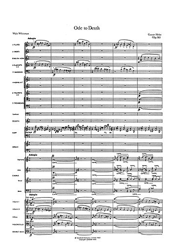 Gustav Holst: Ode To Death Op.38 (Study Score)