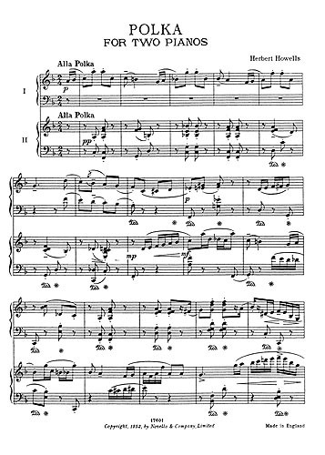 Herbert Howells: Polka For Two Pianos