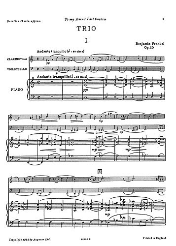 Benjamin Frankel: Trio Op.10 (Score and Parts)