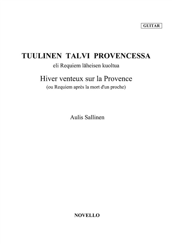 Aulis Sallinen: A Windy Winter In Provence (Violin/Guitar Parts)