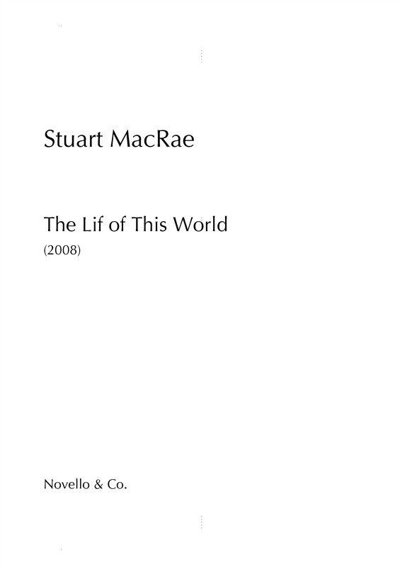 Stuart MacRae: The Lif Of This World