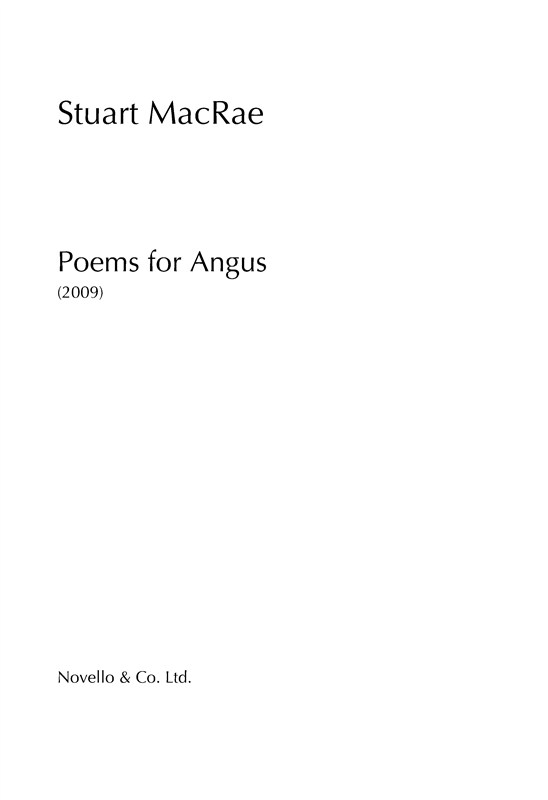 Stuart MacRae: Poems for Angus