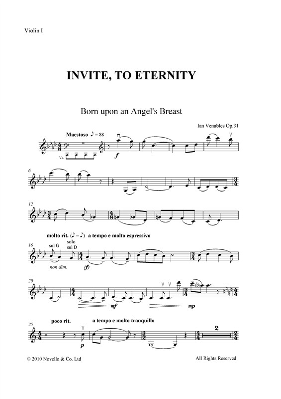Ian Venables: Invite, to Eternity Op.31 (Parts)