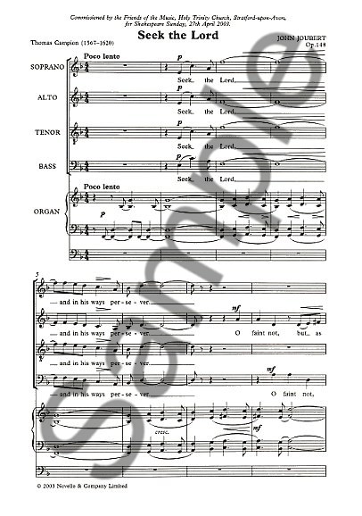 John Joubert: Seek The Lord Op.148