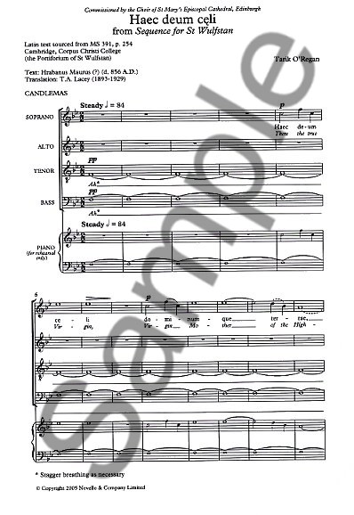 Tarik O'Regan: Haec Deum Celi (SATB)