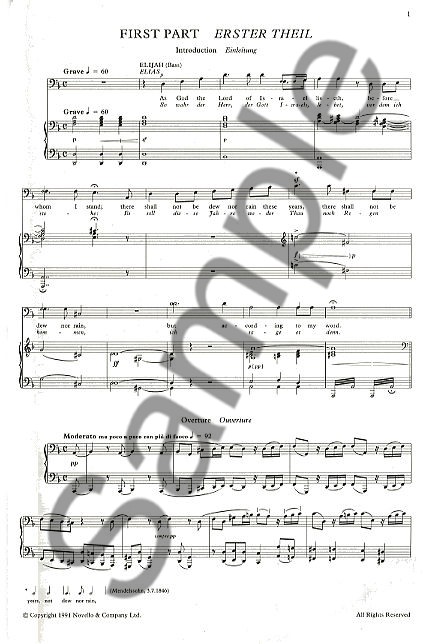 Felix Mendelssohn: Elijah (Vocal Score)