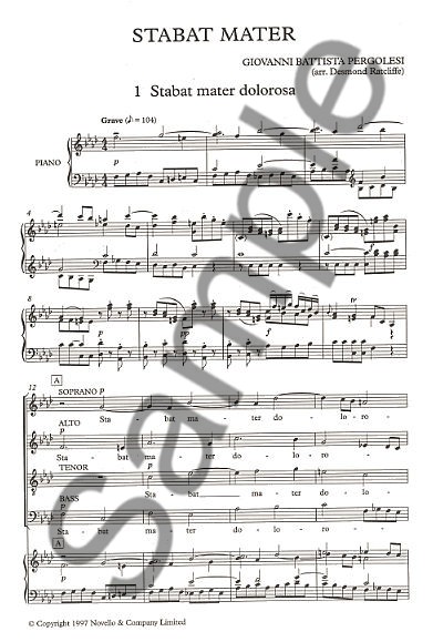 Giovanni Pergolesi: Stabat Mater (Novello Edition - Vocal Score)