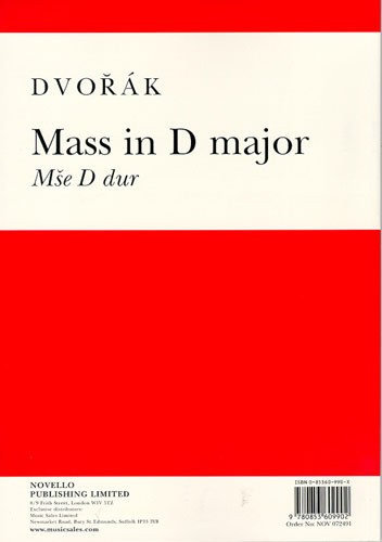 Antonin Dvorak: Mass In D Op.86 (Vocal Score)