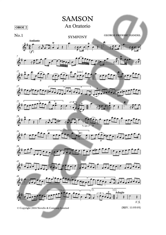 G.F. Handel: Samson (Oboe Parts)