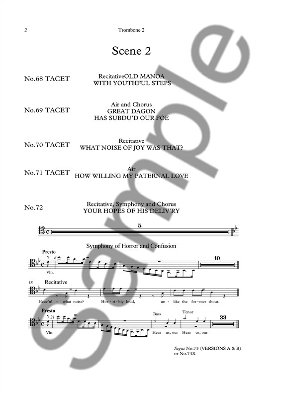 G.F. Handel: Samson (Trombone Parts)