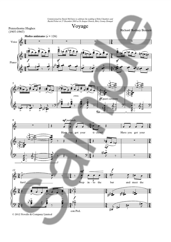 Richard Rodney Bennett: Voyage (Mezzo Soprano/Piano)