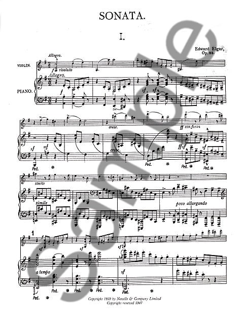 Edward Elgar: Sonata For Violin And Piano (E Minor)