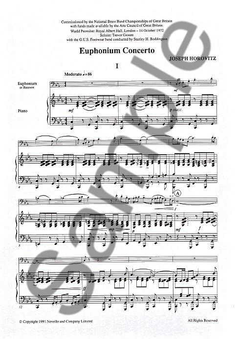 Joseph Horovitz: Euphonium Concerto (Euphonium/Piano)