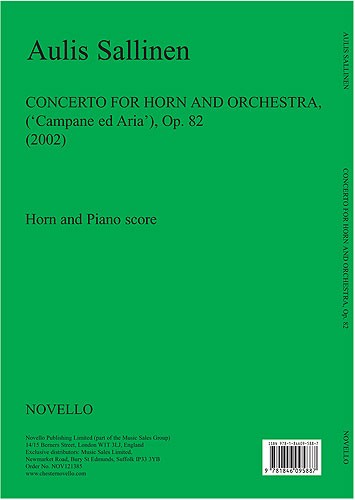 Aulis Sallinen: Horn Concerto (Horn/Piano Reduction)