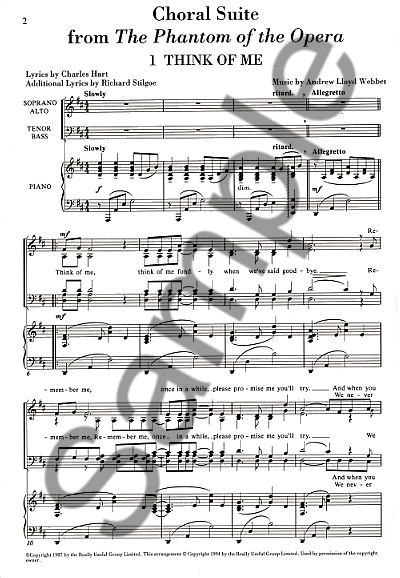 The Phantom Of The Opera Choral Suite