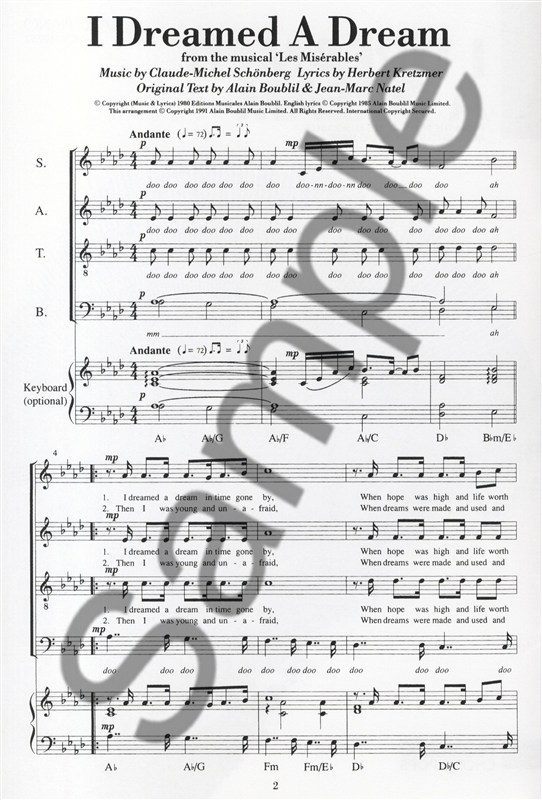 Alain Boublil/Claude-Michel Schönberg: I Dreamed A Dream (Les Misérables) - SATB