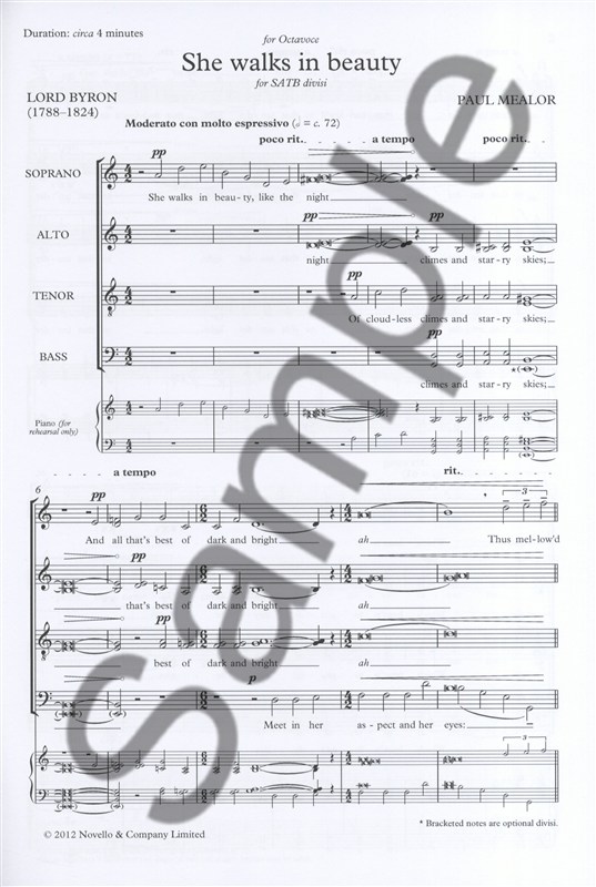 Paul Mealor: She Walks In Beauty