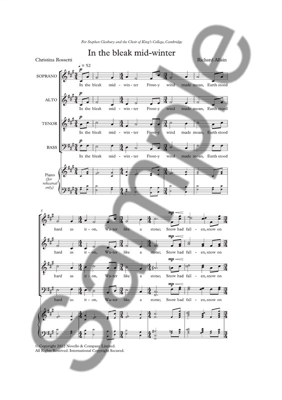 Richard Allain: In The Bleak Mid-Winter (SATB)