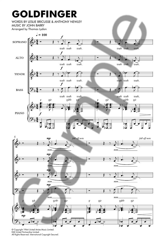 Shirley Bassey: Goldfinger (SATB/Piano)