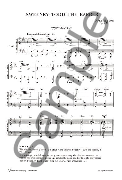 Sweeney Todd The Barber (Vocal Score)