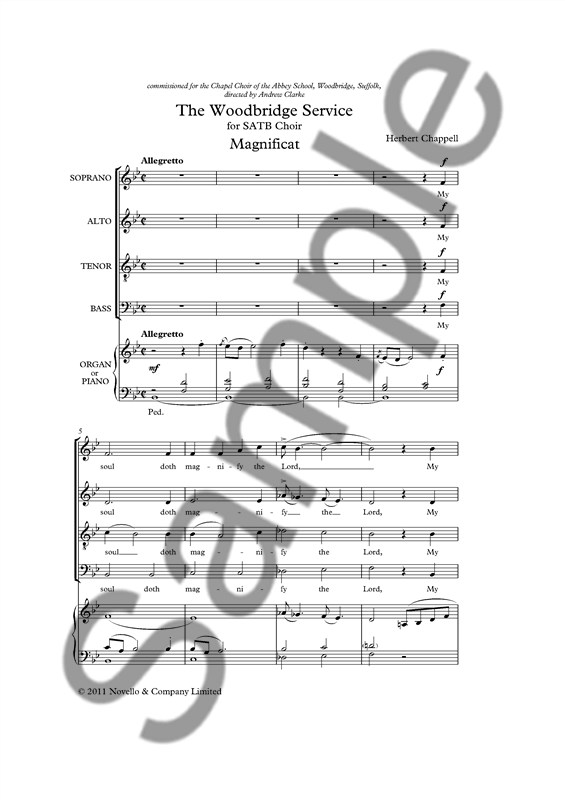 Herbert Chappell: The Woodbridge Service (SATB/Organ)