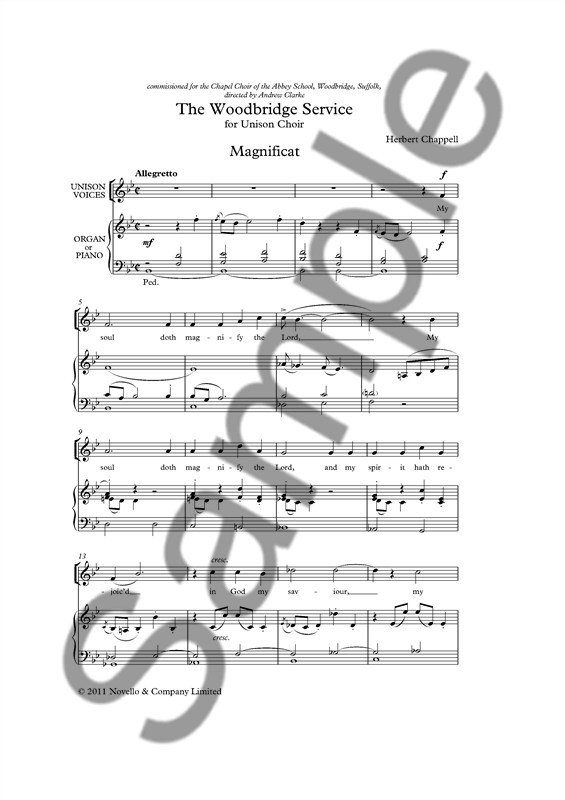 Herbert Chappell: The Woodbridge Service (Unison/Organ)
