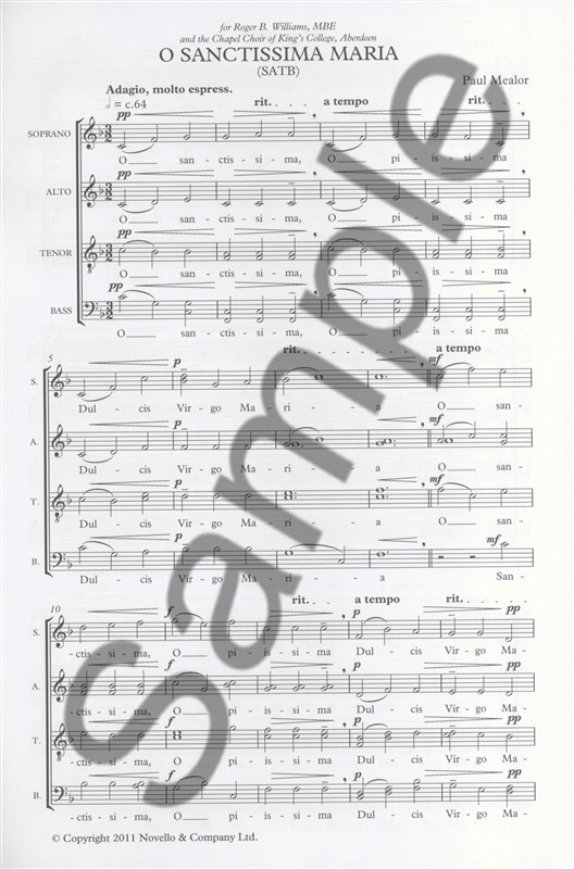 Paul Mealor: O Sanctissima Maria - SATB