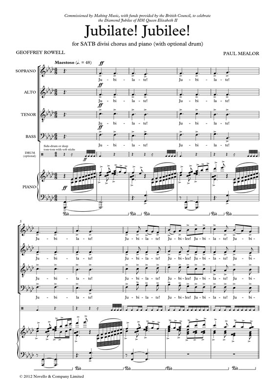 Paul Mealor: Jubilate! Jubilee! (Vocal Score)