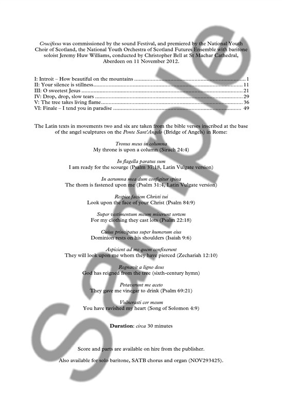 Paul Mealor: Crucifixus (Baritone/SATB/Piano)