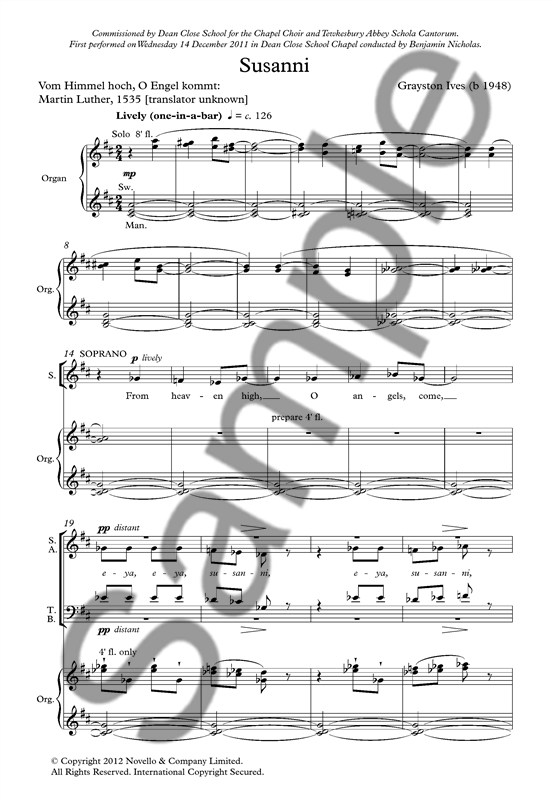 Grayston Ives: Susanni (Novello New Choral Series)
