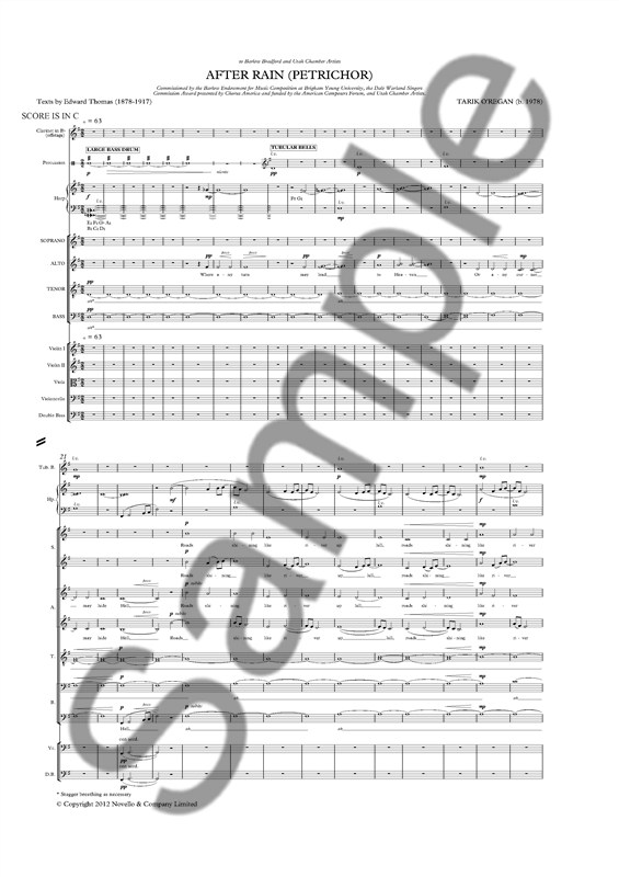 Tarik O'Regan: After Rain (Petrichor) - Full Score