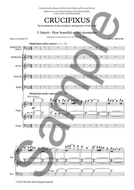 Paul Mealor: Crucifixus (Baritone/SATB/Organ)