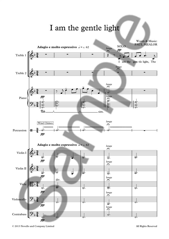 Paul Mealor: I Am The Gentle Light - Orchestral Version (Full Score)