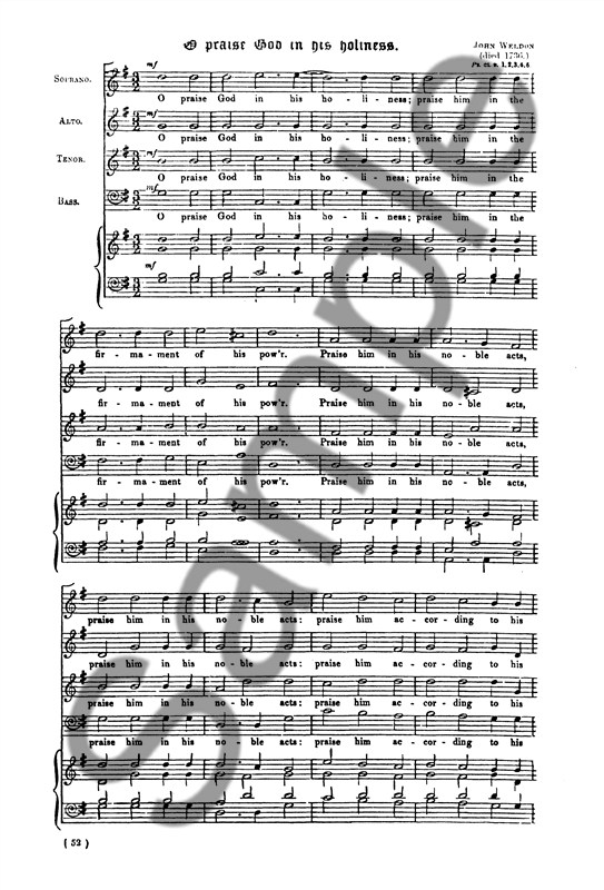 Weldon, J O Praise God In His Holiness Satb/Organ