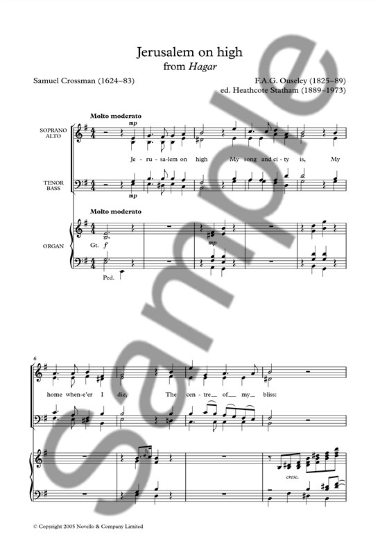 F.A. Gore Ouseley: Jerusalem On High (SATB/Organ)