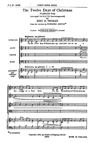 Eric Thiman: The Twelve Days Of Christmas