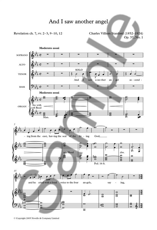 Charles V. Stanford: And I Saw Another Angel (SATB/Organ)